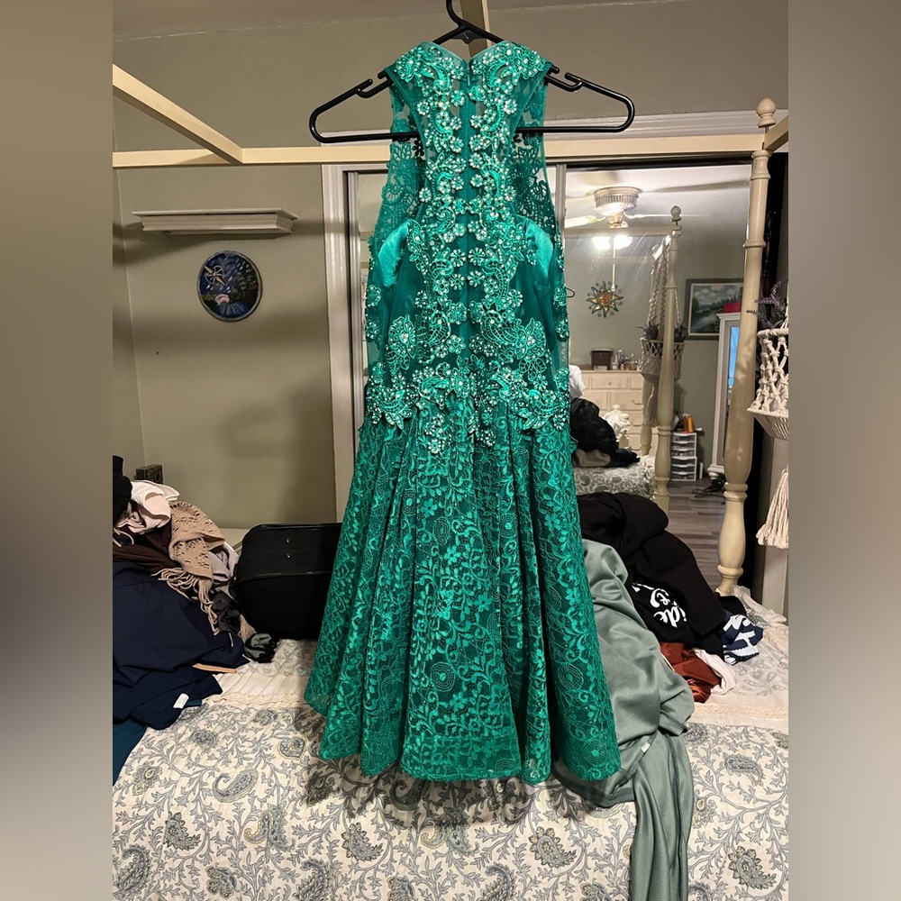 Green Sequin Halter Gown for Prom/Cocktail dress